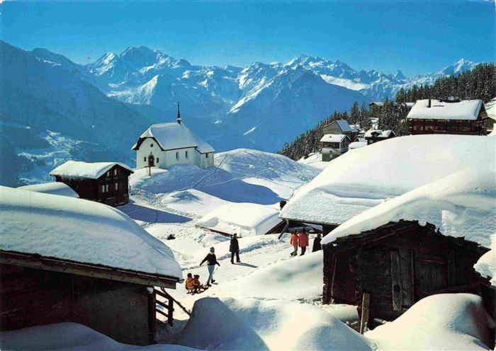 13987360 Bettmeralp_VS Winterpanorama mit Fletschhorn Mischabel Matterhorn Weiss